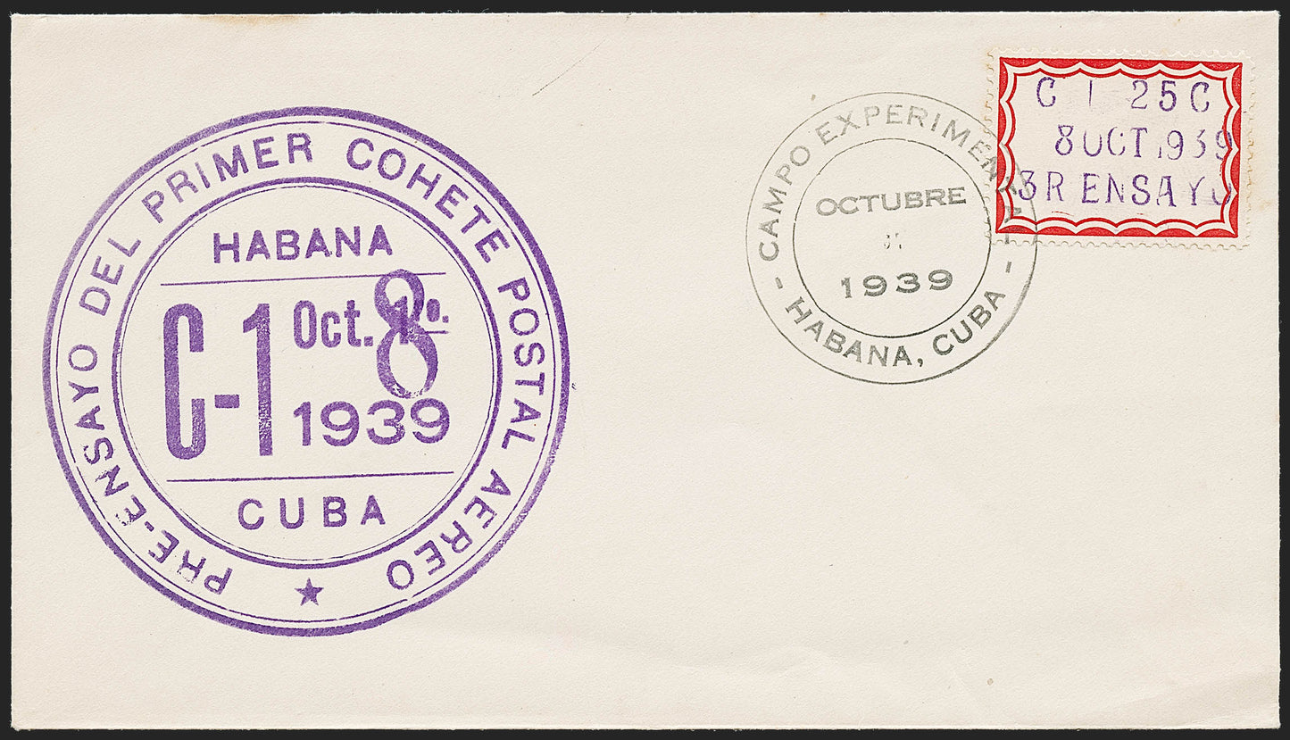 CUBA, 1939 Third Test Rocket Launch (E-Z 3C1; Hopferwieser AF-03a).