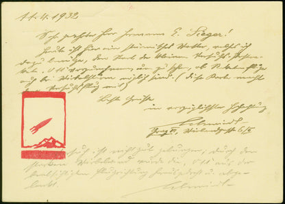 AUSTRIA, 1932, Schmiedl experimental rocket V11 from April 11th, postal stationery card. Hopferwieser. Fs -12b