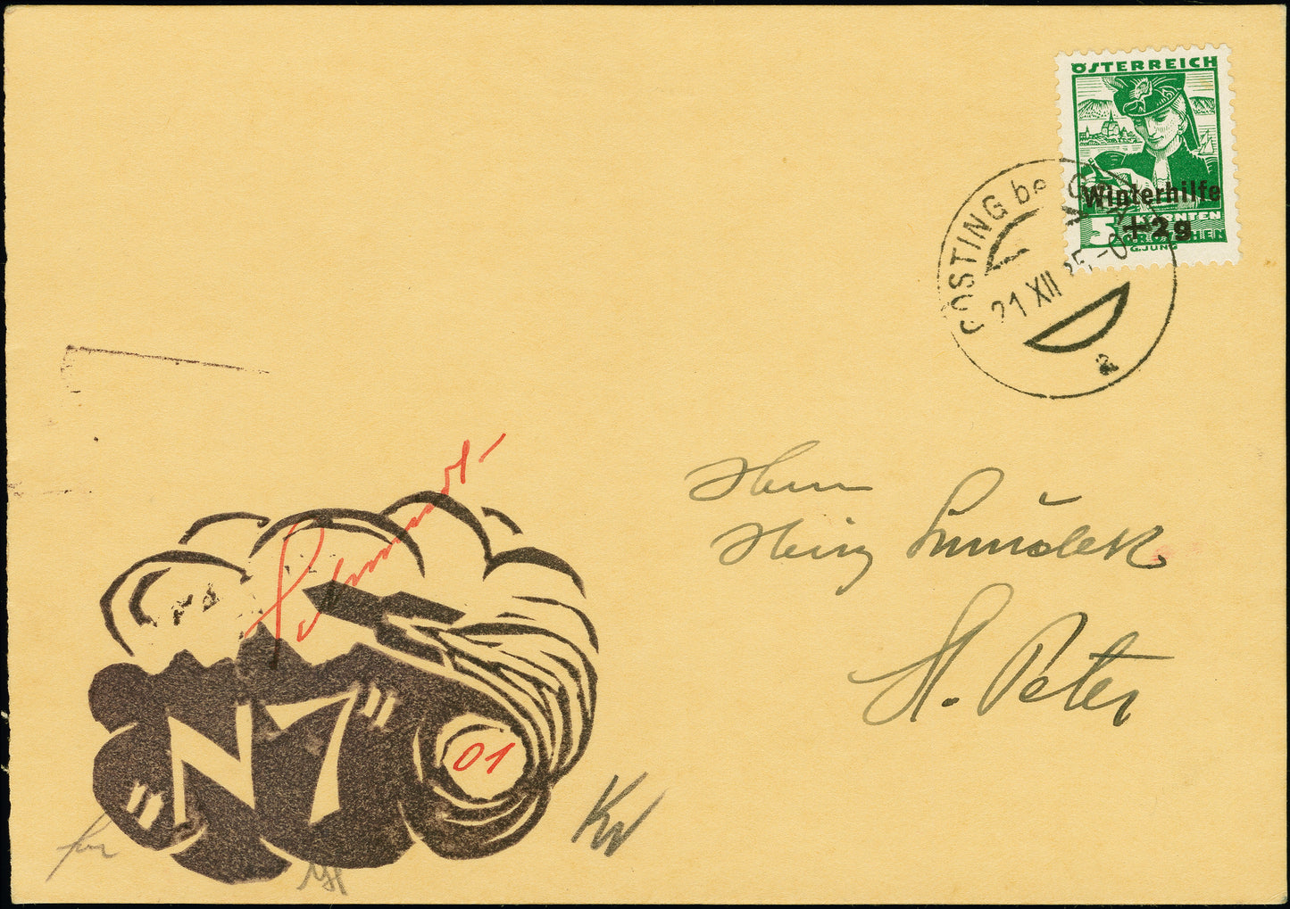 AUSTRIA, 1935, December 21, Rocket Flight N7 (Hopferwieser FS-44b)