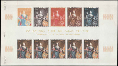 MONACO (1969) Princes.  Yvert 797-8  Scott 735-6  Trial Color Proofs in full sheets of 10.
